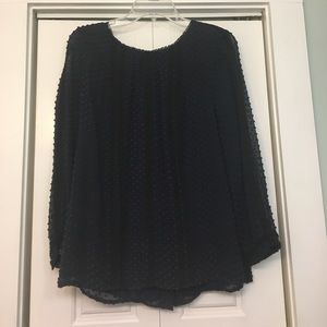 J Crew Lace-Trimmed Swiss Dot Top